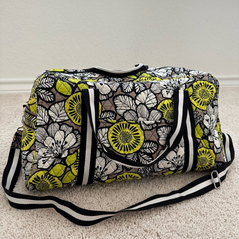 Vera Bradley Quilted Floral weekender/duffle/gym in citron print